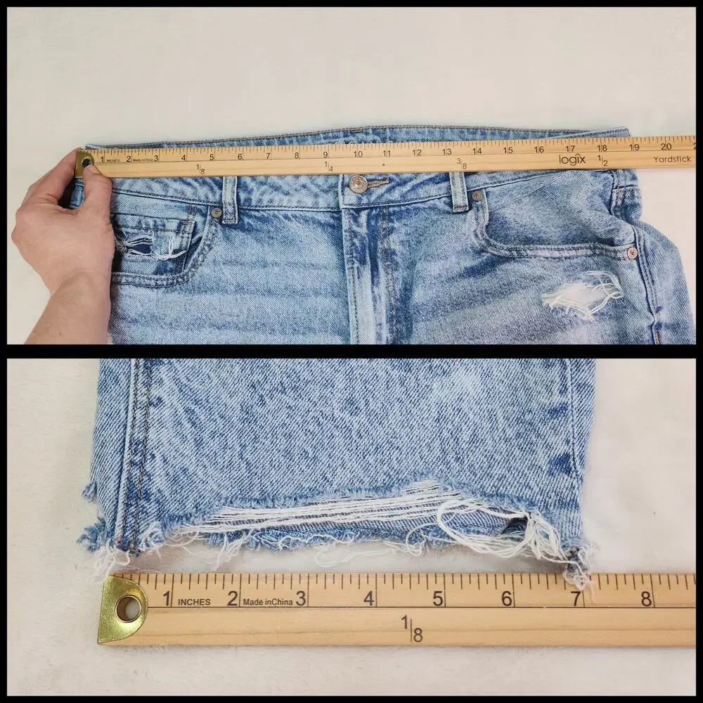 American Eagle Strigid Mom Jeans 18 38x28 High Rise Ripped Destroyed 90s Grunge - Picture 5 of 7